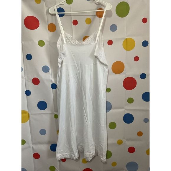Vintage Vanity Fair Long Full Length Slip Lace Accents Size 26 (S)🍃🌷 - Picture 4 of 10